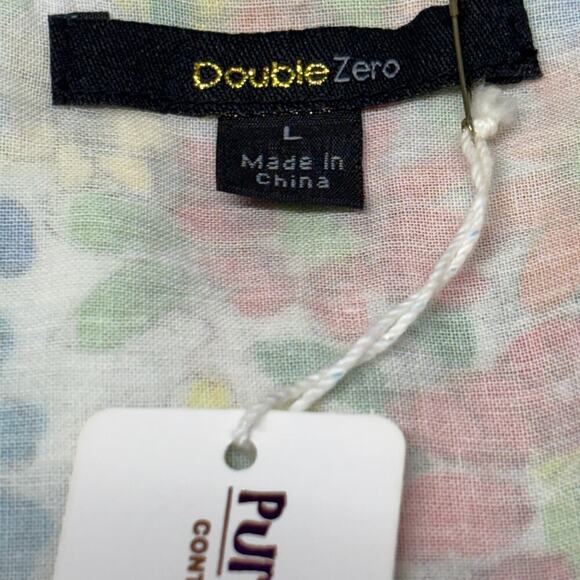 NWT Double Zero 100% Cotton Short Sleeve Floral Wrap Dress Size Large‎ Spring - Picture 3 of 5